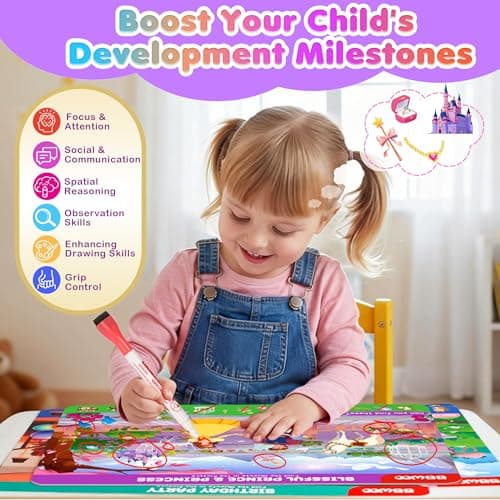 BBWOO 20 Themes Search and Find Books for Kids Ages 3-5, Princess Educational Seek Game, Travel Games Toys for Car Airplane, Preschool Learning Road Trip Activities for Kids Games Ages 4-8 — view 5