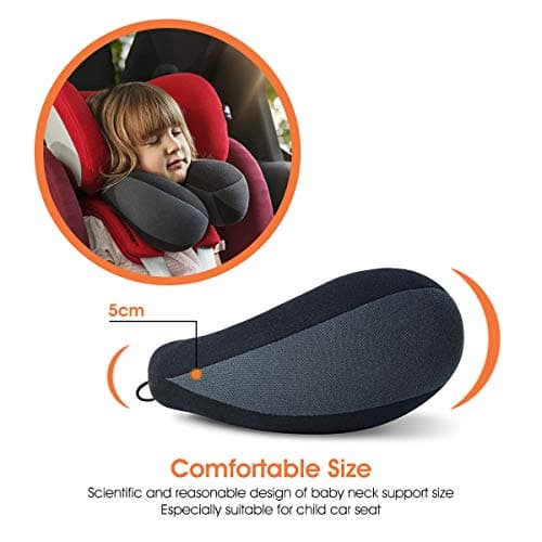 INFANZIA Kids Travel Pillow, Chin Support for Car Seat & Plane, Black — view 5