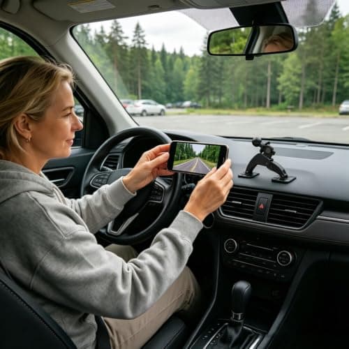 Dashboard Phone Holder Base - 17mm Ball Head | 360 Rotating, Adhesive Mount — view 2