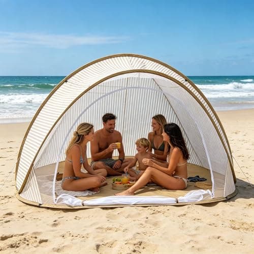 Pop Up Beach Tent with UPF 50+ UV Protection Portable Lightweight Sun Shelter for Infants Toddlers, Instant Automatic Pop-Up Shade Canopy for Outdoor Camping, Park, Garden, Picnic — view 3