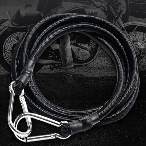 QOKLIYUI Affordable Bungee Cords And Fixings - Safe And Heavy Duty Multifunctional Rubber Bungee Cords With Hooks Luggage Straps, black, 1 m — view 5