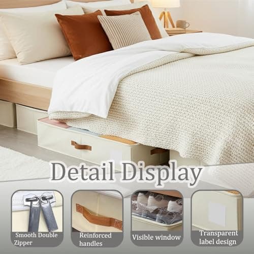 Under Bed Storage Boxes With Lids, PP Side Panel, No Base Panel, 80*40*15cm — view 4