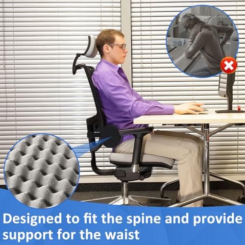 Lumbar Roll Pillow for Lower Back, 11 Inch Memory Foam Roll Pillow (Black) — view 4