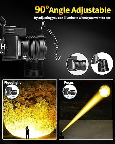 DARKBEAM LED Head Torch 2000 Lumen USB Rechargeable Super Bright Warm — view 4