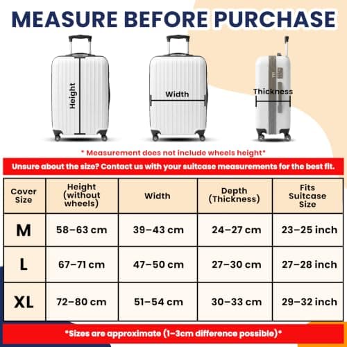 Suitcase Cover with Luggage Tag, Suitcase Protector Cover with Zipper — view 6
