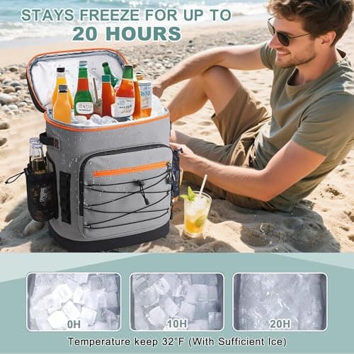 YOUNGOA 30L Cooler Backpack, Large Insulated Leakproof Cool Bag Rucksack — view 3