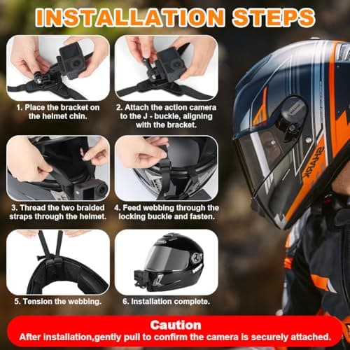 Adiwo Motorcycle Helmet Chin Mount Strap, Helmet Chin Mount Clip, Non-Slip Silicone, Motocross Accessories for GoPro Hero Models 13, 12, 11,10, 9, 8, 7, 6, 5, OSMO Action Series and Other Brands — view 5