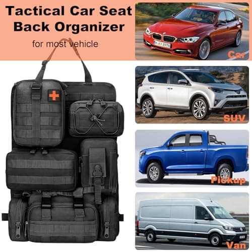 Tactical Car Seat Back Organizer,600D Oxford Waterproof for Car Truck SUV — view 5