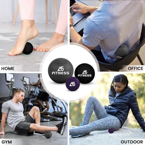 Lacrosse Massage Ball Set in 3 Sizes (Grey, Black and Purple) — view 4