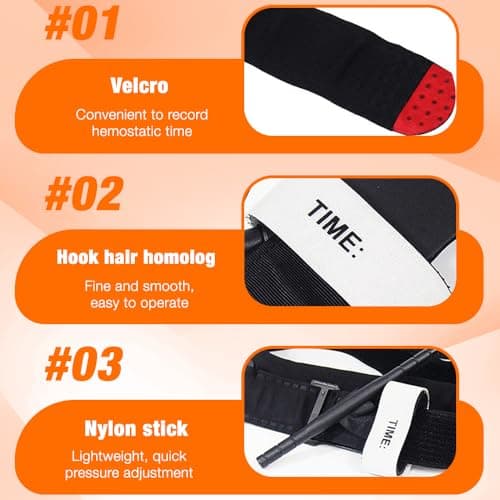Mineup 6 Pack Tourniquet, 38 Inch Hemostatic Bandage, Outdoor Emergency Tourniquet, Tourniquet Emergency Strap, Portable Tourniquet First Aid, Tactical Emergency Strap for Camping Mount Outdoor Sports — view 3