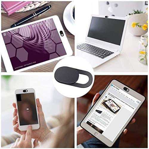 ivoler [Set of 8 Webcam Covers, Slider Camera Cover, Ultra Thin Webcam Cover, Privacy Protection Camera Cover for Laptop, PC, Smartphones, Tablets, etc. (Black) — view 6