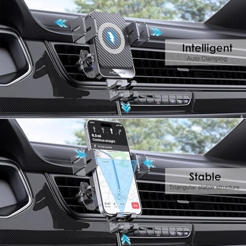 MOKPR Car Phone Holder Wireless Charger, 15W Wireless Car Charger — view 3