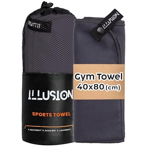 illusion Microfibre Gym Towel for Active Sport 40x80cm, Sweat Towel for Gym
