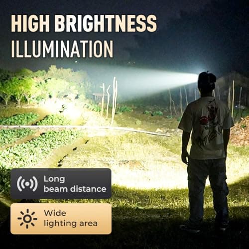 Head Torch Rechargeable, 9900L Super Bright Headlamp with 5 Lights 4 Modes, 800mAh Capacity, IPX46 Waterproof Adjustable Focus Headlight for Running, Hiking, Fishing (Gold) — view 3