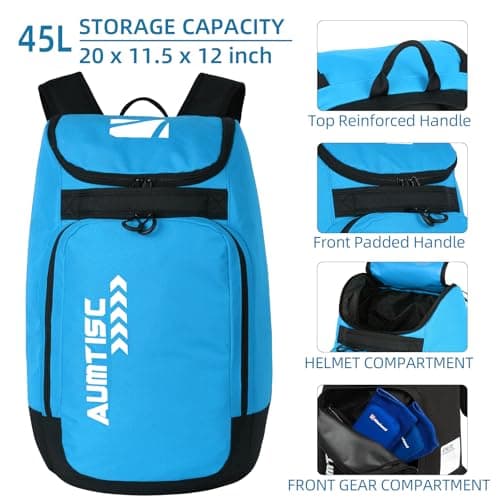AUMTISC Ski Boot Backpack Boot Bag Ski Backpack for Boots Helmet Boot Helmet Goggles Gloves Ski Equipment — view 6