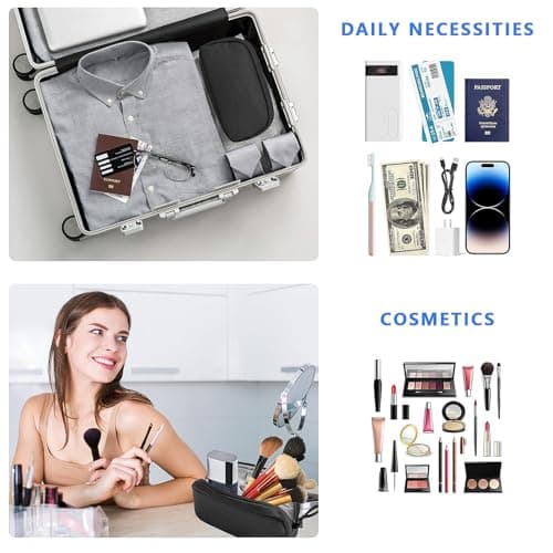 OdiuK Portable Travel Cable Bag, Electronic Universal Organiser Bags,Waterproof Double Layer Electronicsbag Accessories for Mobile Phone, Charging Cable, USB Power Bank — view 5