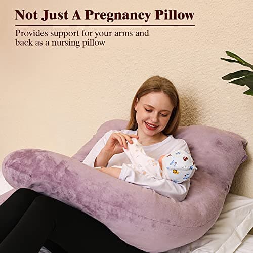 Chilling Home Pregnancy Pillow, U Shaped Maternity Full Body Pillow, Velvet — view 5