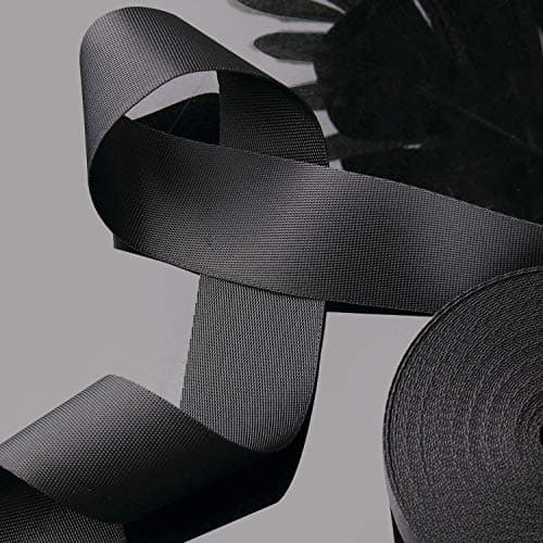 2 Inch Wide 10 Yards Nylon Heavy Duty Webbing Strap，Polypropylene Heavy Straps for Bags, Hammocks, Outdoor Climbing and DIY Making Luggage Strap, Pet Collar, Backpack Repairing (Black) — view 2