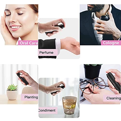 SONGQEE 8ml Travel Atomiser Refillable, Mini Refillable Spray Bottle, Upgraded Perfume Atomizer Pod and Refill Pump for Outdoor Traveling (Black) — view 2