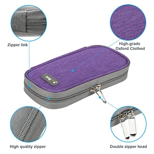 YOUSHARES Insulin Cooler case, Diabetic Travel Case, Portable Insulin Cooling Bag for Insulin Pen and Insulin Medicine （Purple） — view 3