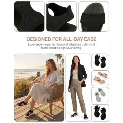 Nuoke Walking Sandals, Sandals for Women 2026 Orthopedic Sandals Women with Arch Support Summer Slip Ladies Wide Fit Walking Slip Casual Slide Sport Shoes Khaki 5 — view 5