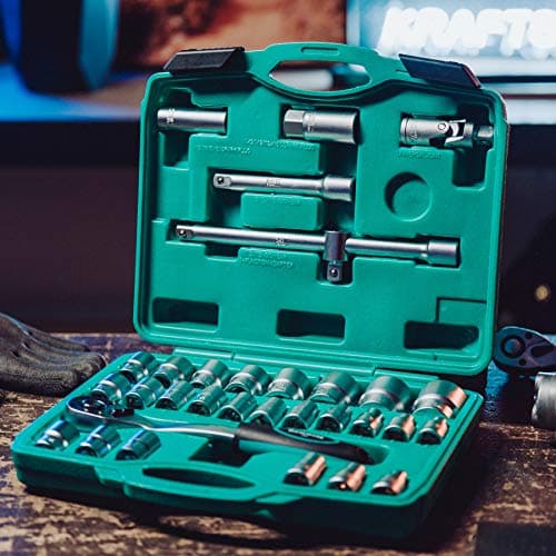 WIESEMANN 1893 Socket Wrench Set 32 pcs with Spark Plug Insert I 1/2" with Ratchet & Adapter I Socket Wrench Inserts I 80096 — view 2
