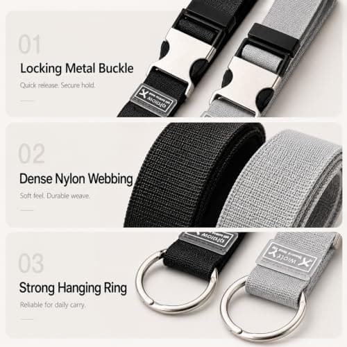 2 Pack Add a Bag Luggage Straps Adjustable Quick Release for Suitcases — view 4