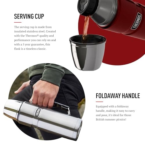 Thermos Stainless King Cranberry Red Drinks Flask (1.2L) 24h Hot | 24h Cold — view 4