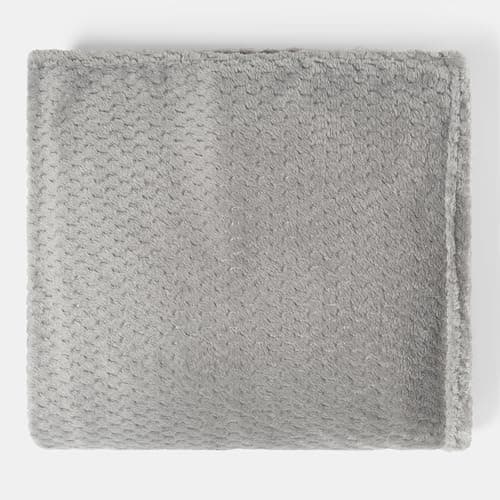 Dreamscene Fleece Throw Blanket for Bed, Soft Cosy Warm Honeycomb Waffle Throws for Sofas Couch Lightweight Faux Fur Fleece Blanket Travel Double Bed Throws, Mid Grey - 150 x 200cm — view 5