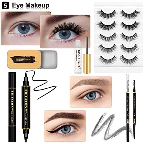 LYMYBETY Makeup Set, Cosmetic Make Up Starter Kit With Storage Bag Portable Travel Make Up Palette Eyeshadow Foundation Lip Gloss for Teenage & Adults (Style C) — view 5