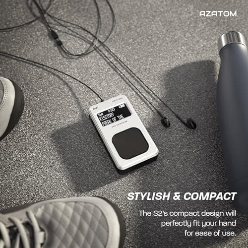 Portable DAB/DAB+ & FM Digital Radio | Sports Earphones Included | Built in Speaker | Rechargeable Battery (10-12 Hours) | Perfect for Sports, Hiking or Working | AZATOM Pro Sports S2 (Silver) — view 6
