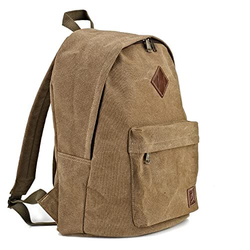 seemeroad Canvas Vintage Backpack Lightweight Travel Daypack Laptop Backpack College Student Rucksack for Men Women (Brown)
