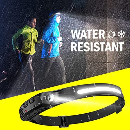 1PCS LED Head Torch, USB Headlamp 350 Lumens COB LED Headlight 80g Motion Sensor Headtorch with IPX4 Waterproof for Kids Adults, Running, Camping, Hiking, Fishing, Hunting, Climbing — view 3