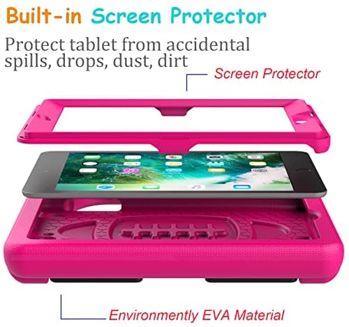 Surom Kids Case for iPad Mini 1 Mini 2 Mini 3 7.9 inch, Rose Pink — view 4