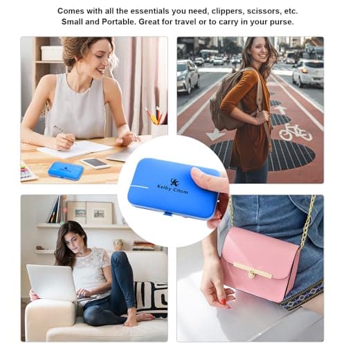 Manicure Set 10pcs Professional Nail Clippers Kit, Blue — view 5