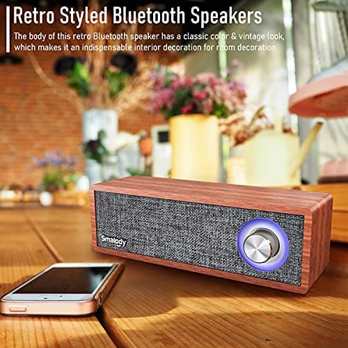 Smalody Wood Retro Bluetooth Speaker, Portable Mini Wireless Sound Box — view 2