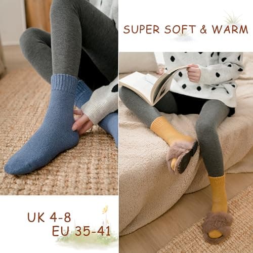 MOSOTECH Thermal Socks for Women, 5 Pairs Thick Warm Ladies Winter Socks — view 4