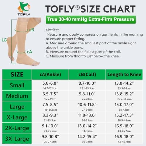 TOFLY 30-40mmHg Medical Graduated Compression Socks Open Toe — view 4