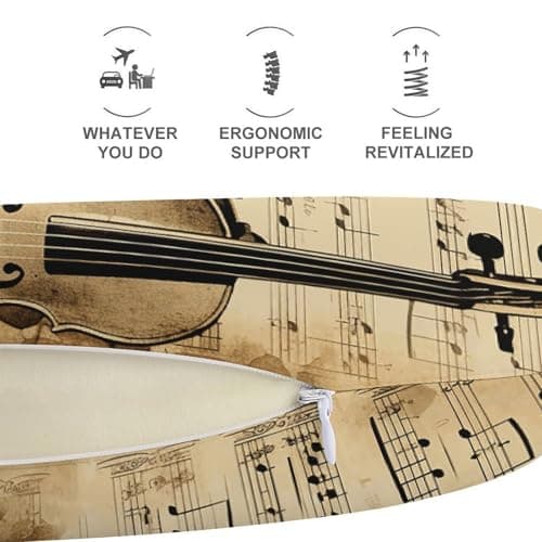 FekiLoot Music Notes on Old Paper Neck Pillow Soft U Shaped Travel Pillow Portable Headrest Neck Support Cozy Memory Foam Pillows for Airplane Car Home Office Sleeping Essentials — view 5