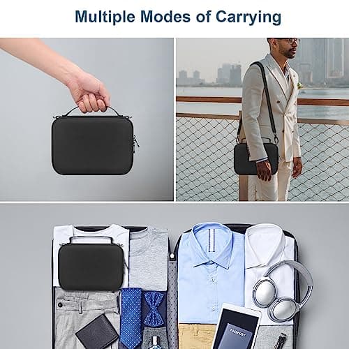 Canboc Carrying Camera Case for Sony ZV-1/ ZV-1 II/ZV-1F Vlog Digital Camera & Vlogger Accessory Kit Tripod, Travel Storage Bag with Strap, Mesh Pocket fit Cable, Black (Case Only) — view 3