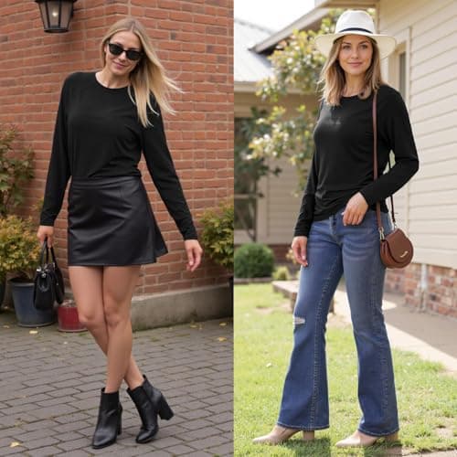 Crewhpo Womens Thermal Tops Long Sleeve Crew Neck Winter Base Layer Shirt — view 3