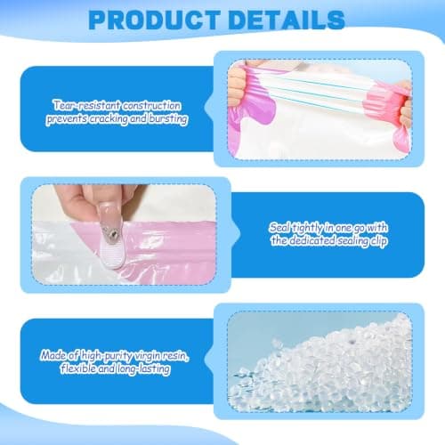 XQMMGO 2 Pack No Pump Vacuum Storage Bags, Large Cube Vacuum Pack Bags for Clothes and Duvets, Space Saver Compression Bags for Travel, Wardrobe and Under Bed Storage (70x50x30cm) — view 3