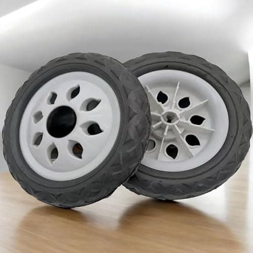 Elegant Spare Shopping Trolley Replacement and Spare Wheels Bags Double Axle Fittings for Shopping Trolley Luggage Trolley Cart (2 x Grey Plastic Wheels)