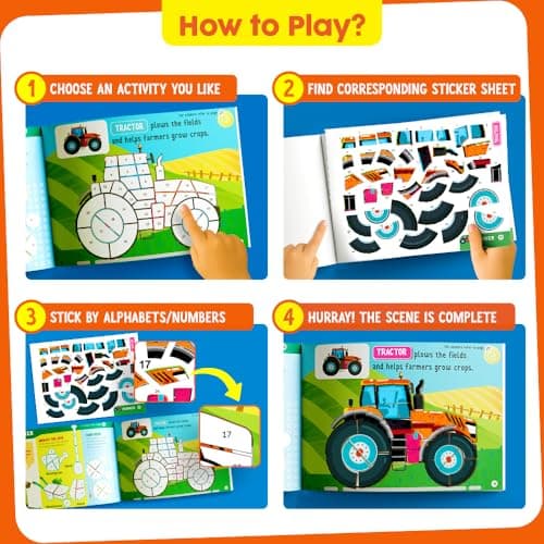 Funcils Paint by Sticker Book for Kids Age 4-8, 30 Colour Sticker by Number — view 3