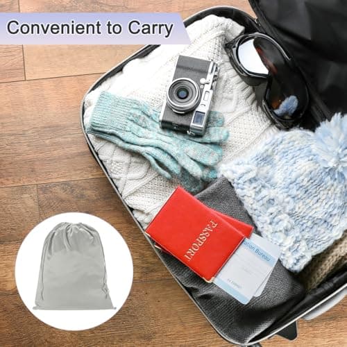 M METERXITY 2-Pack Ski Goggle Bag, 9.8" x 5.9" Soft Microfiber Pouch Bags Protective Storage Bags Case with Drawstring for Snow Goggles/Camera Lenses/Sunglasses [Gray] — view 5