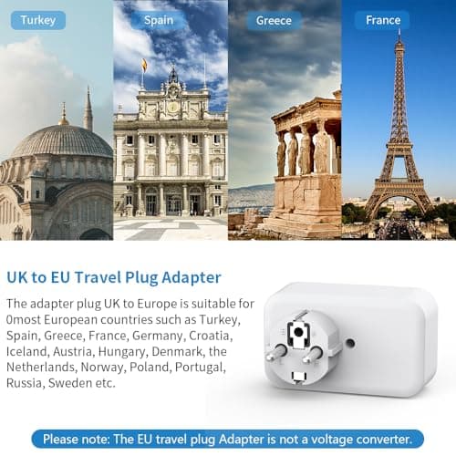 Mscien 2 Pack UK to European Plug Adapter with USB-C, EU Travel Plug — view 4