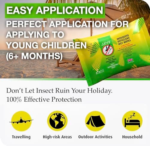 THEYE, Mosquito Repellent Wipes, 100% Natural Plant-Based Insect Repellent, DEET-Free, Alcohol-Free, Up to 6 Hours Protection, for Sensitive Skin, 12 Wipes — view 5
