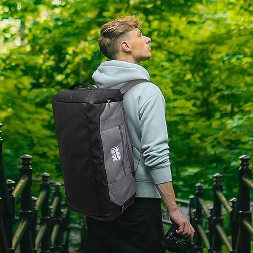 Laripwit Sports Gym Bag for Men, 40L Travel Duffle Bag with Shoe Compartment & Wet Pocket, Lightweight Duffel Bag Backpack Multipurpose Weekend Overnight Sports Holdall for Women, Grey — view 6
