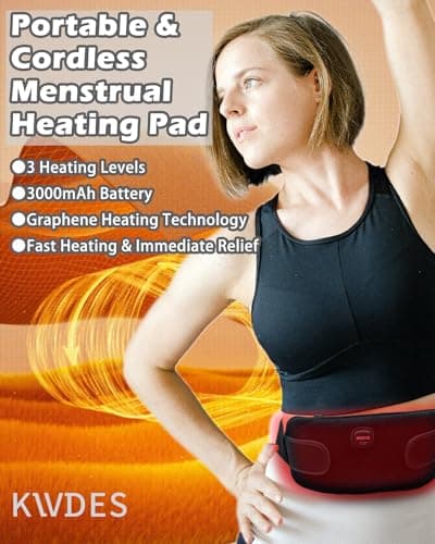 Kivdes Cordless Heating Pad Rechargeable ，Electric Wearable Heat Pad — view 3