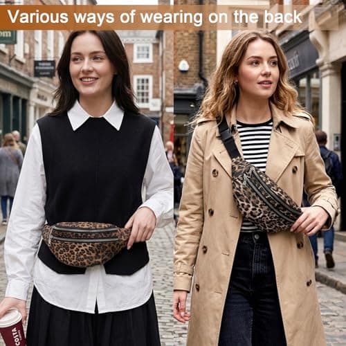 YONEEKSS Leopard Print Bum Bag with Adjustable Crossbody Strap for Women — view 5